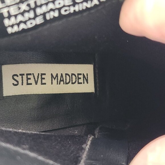 Steve Madden Black Suede Cian Fringe Western Booties Size 8.5M - Picture 8 of 9